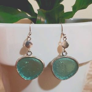 Seafoam green seaglass like earrings New